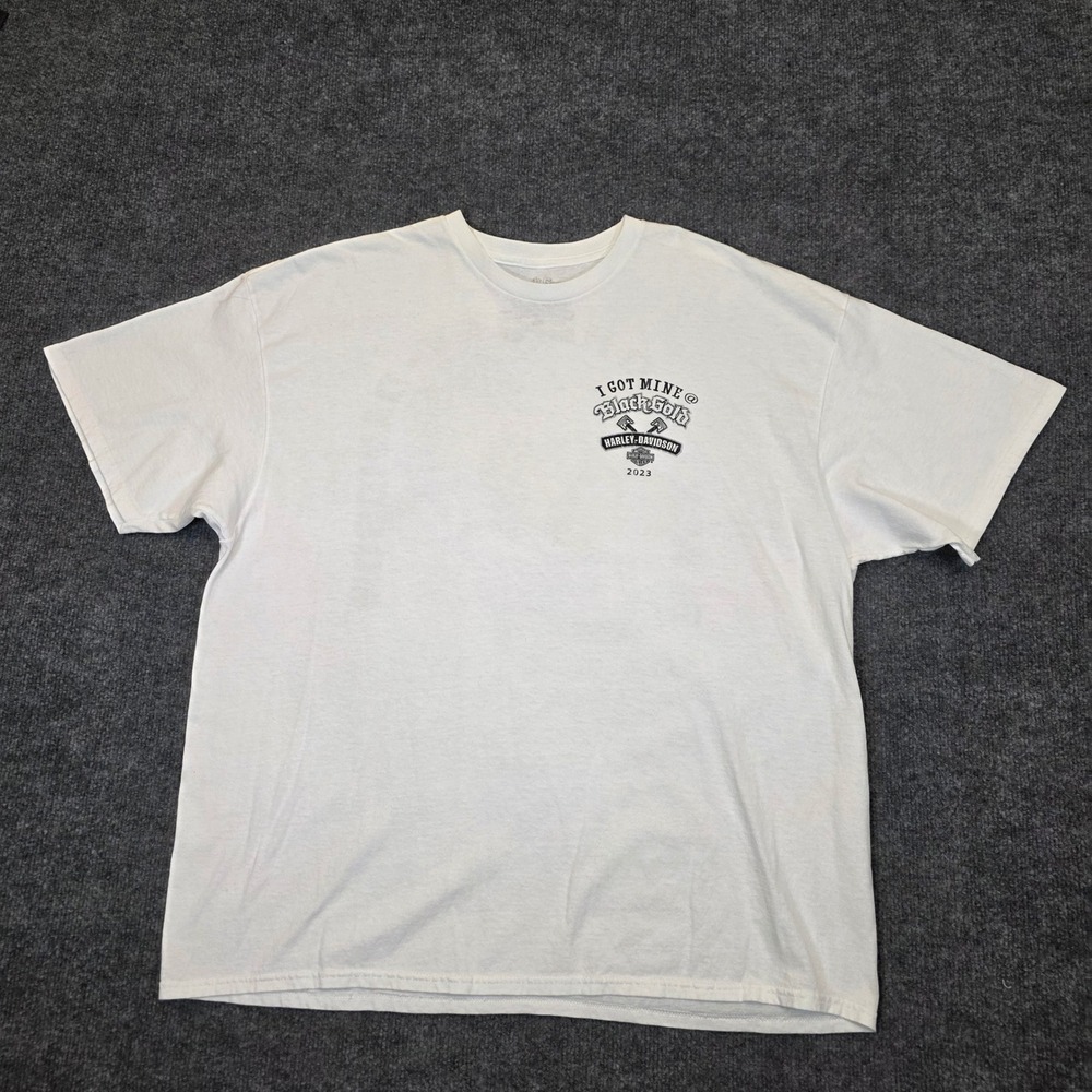 Harley-Davidson T-Shirt Mens 2XL White Black Gold Allen Texas Cowboy 2023